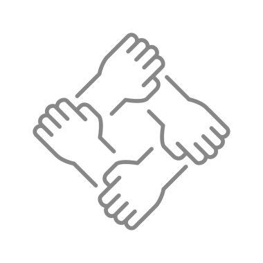 Dayanışma çizgisi simgesi. Takım çalışması, işbirliği sembolü