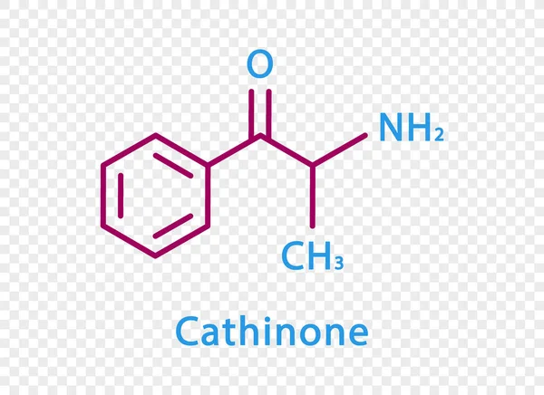 Fórmula química de catinona. Fórmula química estructural de catinona aislada sobre fondo transparente. — Archivo Imágenes Vectoriales