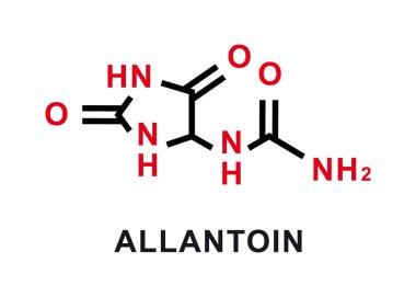 Allantoin chemical formula. Allantoin chemical molecular structure. Vector illustration clipart