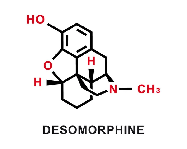 Fórmula química de desomorfina. Estructura molecular química de desomorfina. Ilustración vectorial — Archivo Imágenes Vectoriales