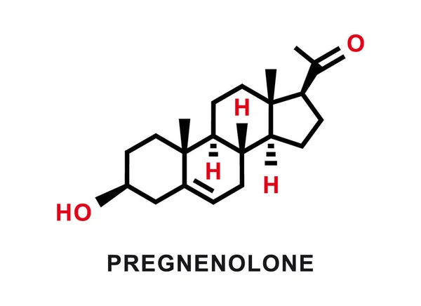 Pregnenolone chemical formula. Pregnenolone chemical molecular structure. Vector illustration — Stockvektor