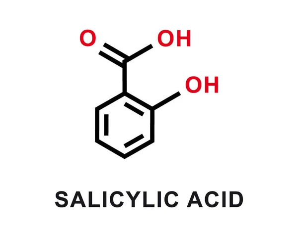 Salicylic acid chemical formula. Salicylic acid chemical molecular structure. Vector illustration — ストックベクタ