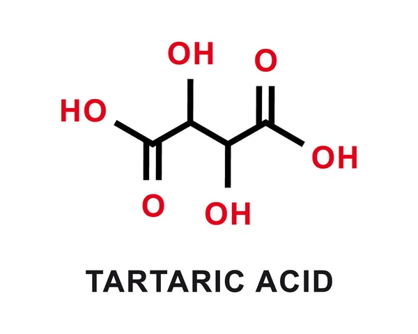 Tartaric acid chemical formula. Tartaric acid chemical molecular structure. Vector illustration — ストックベクタ