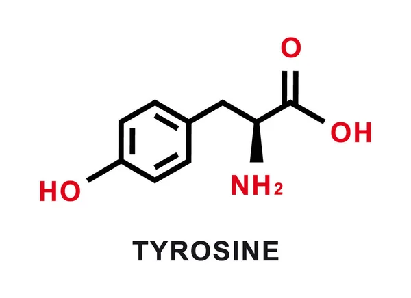 Tyrosine chemical formula. Tyrosine chemical molecular structure. Vector illustration — Vetor de Stock