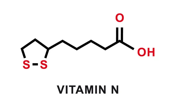 Vitamin N chemical formula. Vitamin N chemical molecular structure. Vector illustration — Wektor stockowy
