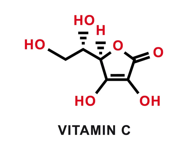 Vitamin C chemical formula. Vitamin C chemical molecular structure. Vector illustration — Stock Vector