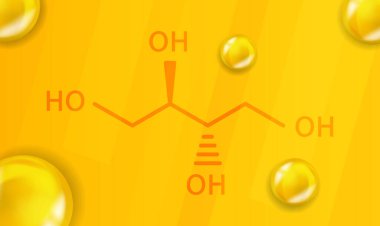 Eritritol kimyasal formül. Eritritol 3 boyutlu gerçekçi kimyasal moleküler yapı