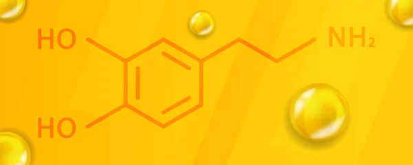 ドパミン化学式。ドパミン3D｜現実的な化学分子構造 — ストックベクタ