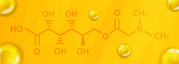 Vitamin B15 chemische Formel. Vitamin B15 Realistische chemische Molekülstruktur — Stockvektor