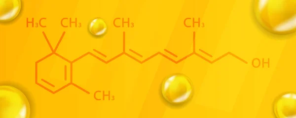 维生素A2化学配方。维生素A2现实的化学分子结构 — 图库矢量图片