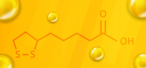 Wzór chemiczny witaminy N. Witamina N Realistyczna chemiczna struktura molekularna — Wektor stockowy