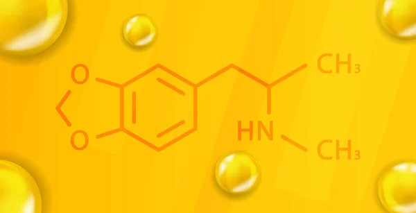 Ecstasy kimyasal formülü. Ecstasy 3 boyutlu gerçekçi kimyasal moleküler yapı — Stok Vektör