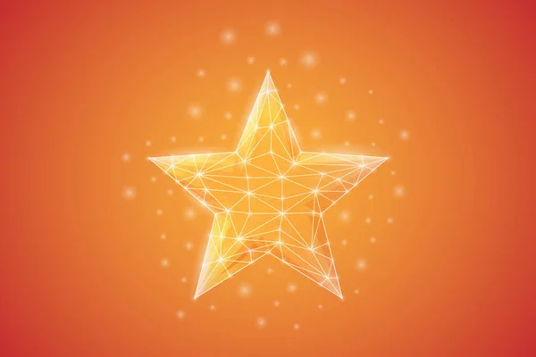 Star low poly symbol with white connected dots. 3d geometric polygonal Feedback. Rating, achievement design vector illustration. — Image vectorielle