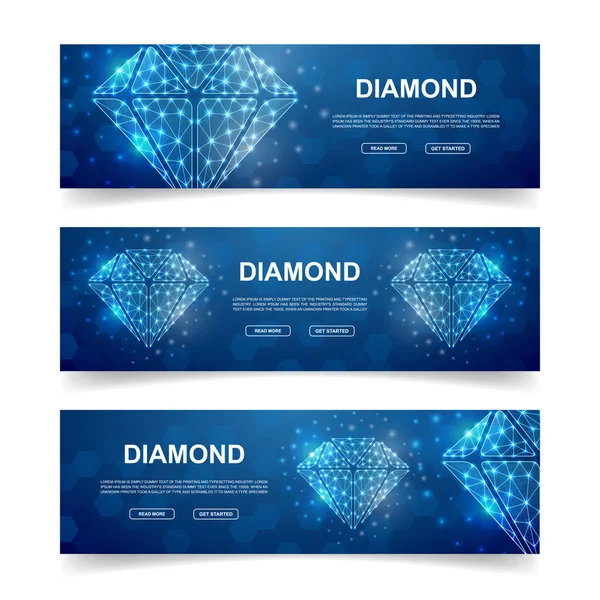 Conjunto Três Bandeiras Horizontais Diamond Ilustração Horizontal Para Projeto Página — Vetor de Stock