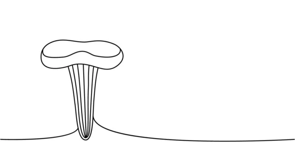 Champignon Une Ligne Dessin Continu Champignon Illustration Continue Une Ligne — Image vectorielle