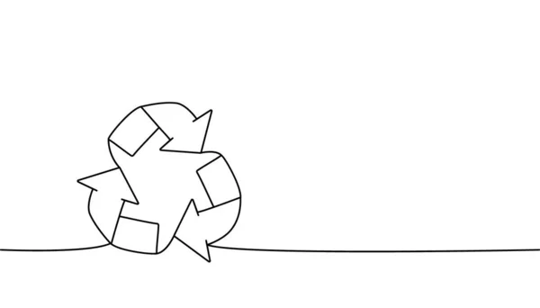 Recycler Une Ligne Dessin Continu Recyclage Des Déchets Ecologie Illustration — Image vectorielle