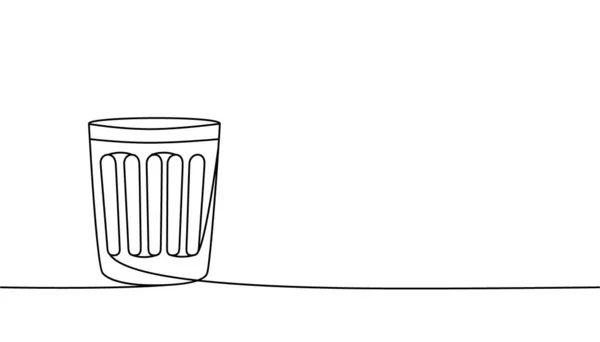 Papierkorb Eine Linie Kontinuierliche Zeichnung Mülleimer Abfallbehälter Durchgehend Eine Zeile — Stockvektor