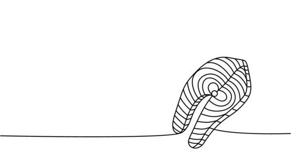 Set Zalmbiefstuk Een Lijn Continue Tekening Zalmbiefstuk Continue Een Lijn — Stockvector