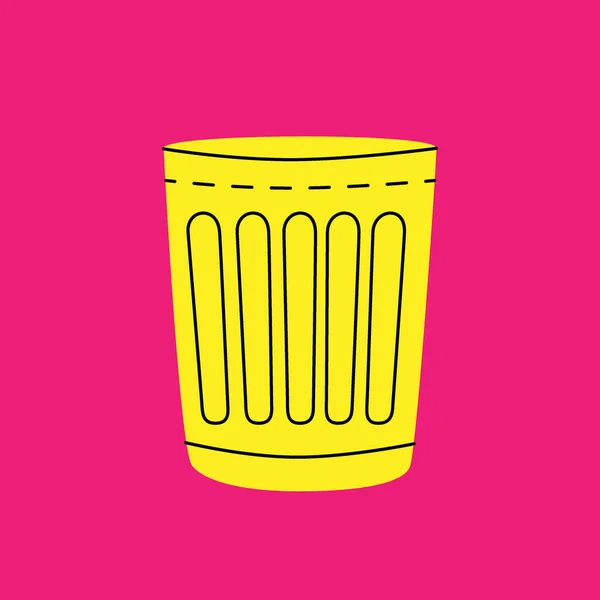 Δοχείο Σκουπιδιών Trash Μέταλλο Μπορεί Εικόνα Συσκευασία Σκουπίδια Που Απομονώνονται — Διανυσματικό Αρχείο