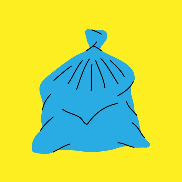 Большой Пластиковый Пакет Отходами Куча Бытовых Отходов Проблемное Загрязнение Земли — стоковый вектор