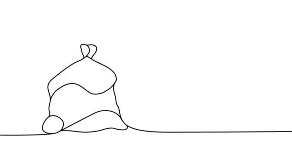 Сміттєвий Мішок Одній Лінії Безперервного Креслення Сміттєвий Мішок Безперервна Ілюстрація — стоковий вектор