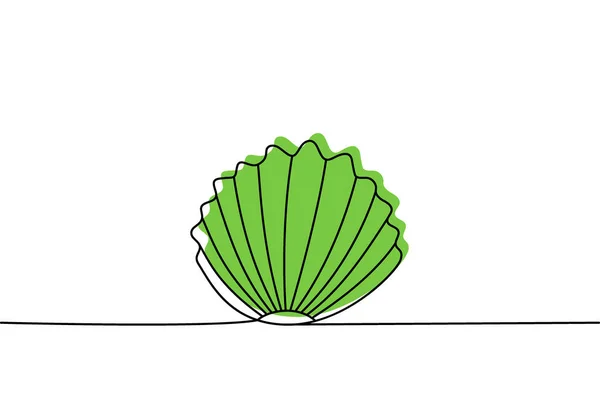 Set Shell One Line Colored Continuous Drawing Shell Continuous One — 스톡 벡터