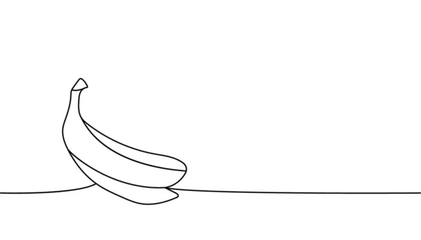 Peel Banana One Line Continuous Drawing Banana Peel Continuous One — Stok Vektör
