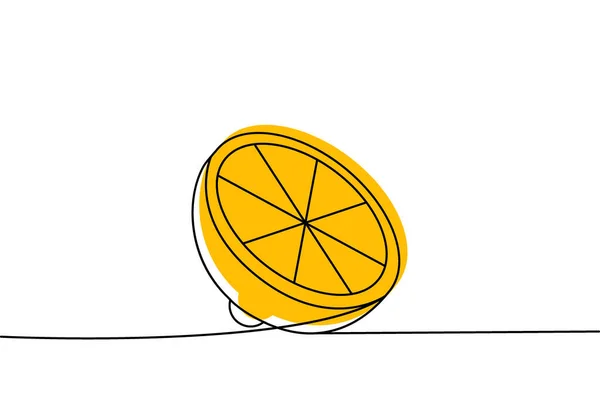 Set Lemon One Line Colored Continuous Drawing Lemon Continuous One — Stockvektor