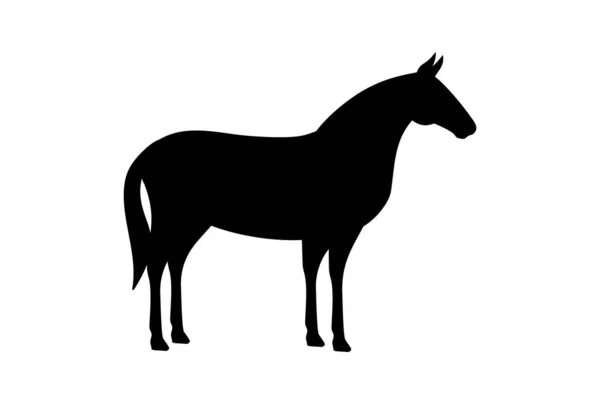 Horse Black Silhouette Horse Symbol Stallion Silhouette Vector Illustration Farm — Wektor stockowy