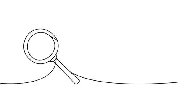 Magnifying Glass One Line Continuous Drawing Loupe Continuous One Line — Wektor stockowy