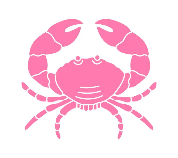 Crab Silhouette Crab Big Claws Hand Drawn Illustration Sea Animal — Vetor de Stock