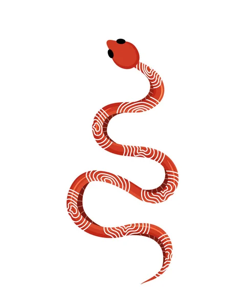 Colored Snake Tropical Exotic Rattlesnake Dangerous Poisonous Snake Isolated White — Vector de stock