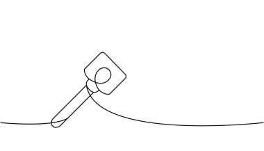Anahtar bir çizgi sürekli çizim. Ev anahtarı tek satırlık illüstrasyon. Vektör minimalist doğrusal çizim. Beyaz arkaplanda izole.