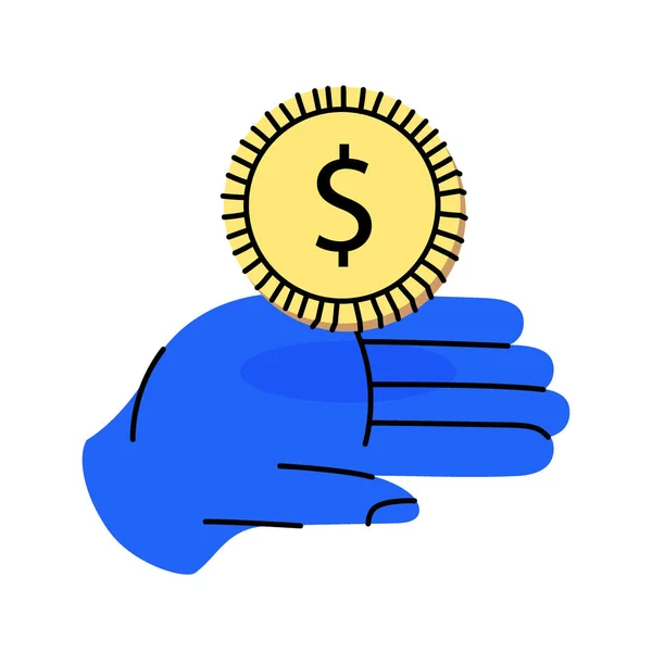 Hand Coin Trade Cash Back Business Financial Investment Savings Vector — ストックベクタ