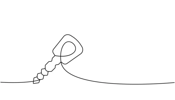 Key One Line Continuous Drawing Home Key Continuous One Line — Stok Vektör
