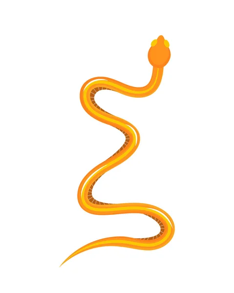 Orange Yellow Corn Snake Tropical Toxic Snake Colored Exotic Rattlesnake — Vector de stock