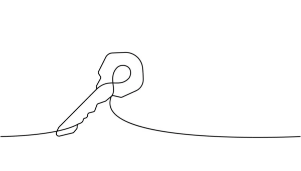 Key One Line Continuous Drawing Home Key Continuous One Line — Διανυσματικό Αρχείο