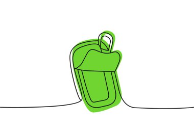 Tuna can one line colored continuous drawing. Aluminum food can continuous one line colorful illustration. Vector minimalist linear illustration. Isolated on white background.