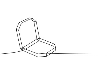Pizza karton kutu bir çizgi sürekli çizim. Boş karton kutular, paket paketler. Tek satır resimli yemek. Vektör minimalist doğrusal çizim. Beyaz arkaplanda izole.