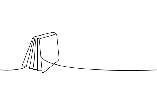 1行の連続図面を閉じます 図書館の連続的な1行のイラスト ベクトル最小限の線形イラスト 白地に隔離された — ストックベクタ