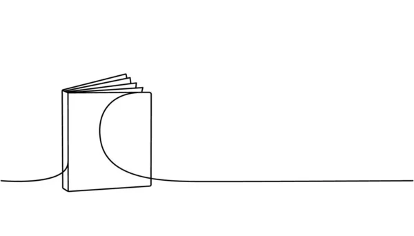 1行の連続図面を閉じます 図書館の連続的な1行のイラスト ベクトル最小限の線形イラスト 白地に隔離された — ストックベクタ