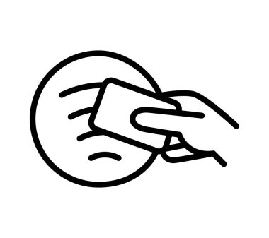 NFC simgesi. Kablosuz ödeme işareti. NFC ödeme sembolü beyaz arkaplanda izole edildi.