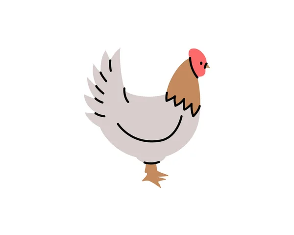 Silueta Dibujada Mano Pollo Símbolo Pollo Silueta Chica Ilustración Vectorial — Archivo Imágenes Vectoriales