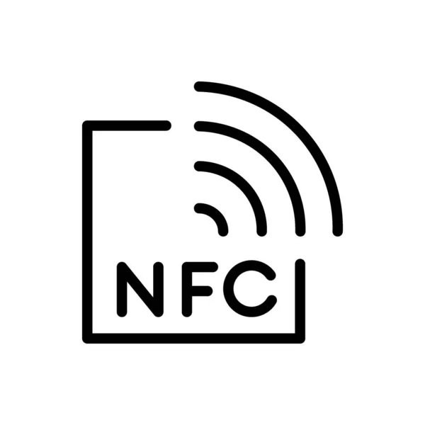 Nfc Schwarzes Symbol Kontaktloses Zahlungszeichen Nfc Zahlungssymbol Isoliert Auf Weißem — Stockvektor