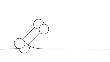 İnsan kemiği. Sürekli çizim. İnsan organı sürekli tek bir çizgiden oluşuyor. Vektör minimalist doğrusal çizim. Beyaz arkaplanda izole