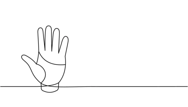 Menschliche Hand Eine Linie Ununterbrochene Zeichnung Menschliches Organ Kontinuierliche Darstellung — Stockvektor