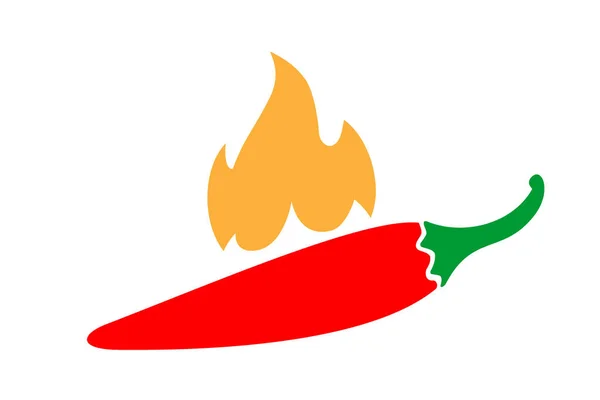 Chili Paprika Tűzillusztrációval Forró Chilis Paprikás Jelenet Vegetáriánus Egészséges Étel — Stock Vector