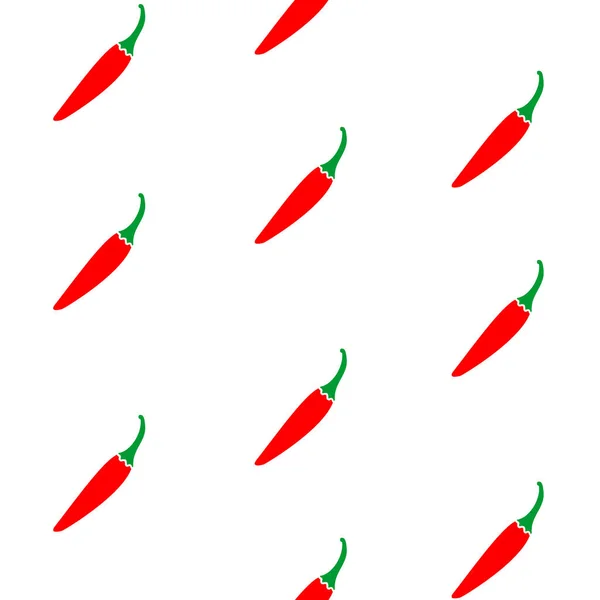 Ručně Kreslený Vzor Papriky Sada Rozpálených Chilli Papriček Zemědělské Produkty — Stockový vektor