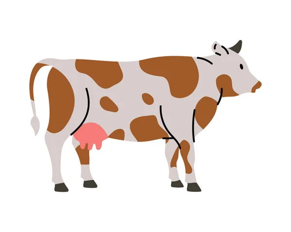 Silhueta Desenhada Mão Vaca Símbolo Bull Sílhueta Carne Ilustração Vetorial — Vetor de Stock