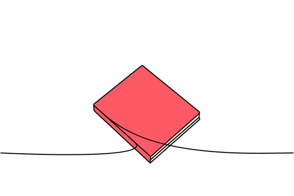 Réservez Une Ligne Dessin Continu Coloré Librairie Bibliothèque Continue Une — Image vectorielle